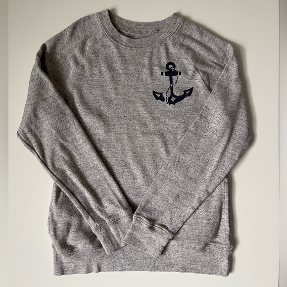 J. Crew Crewcuts Kids’ Grey Lightweight Nautical Sweatshirt with Anchor - Picture 4 of 9